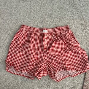 Urban Outfitters Red Gingham Boxer Shorts